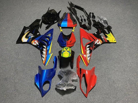 BMW S1000RR Fairings (2009-2014) Blue, Red, Shark Teeth at KingsMotorcycleFairings.com
