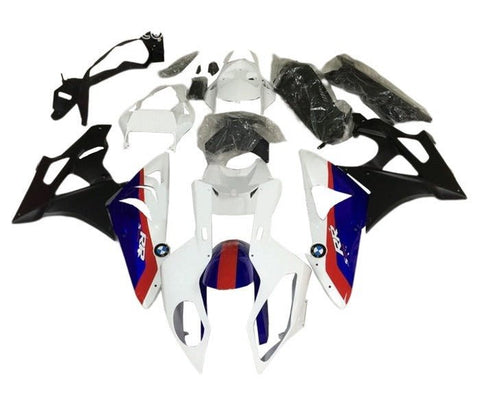 BMW S1000RR Fairings (2009-2014) White, Blue, Red Stripe at KingsMotorcycleFairings.com