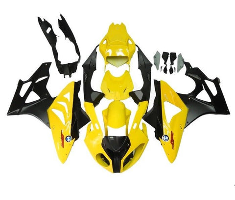 BMW S1000RR Fairings (2009-2014) Yellow, Matte Black at KingsMotorcycleFairings.com
