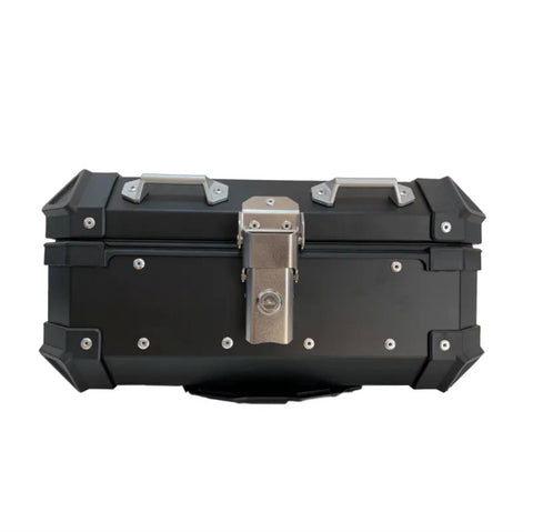 Black & Silver 25L Aluminum Motorcycle Top Box at KingsMotorcycleFairings.com