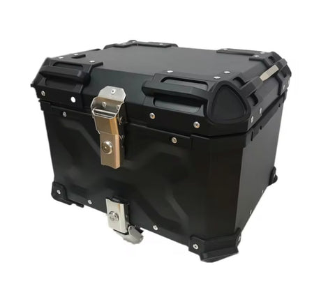 Black 45L Aluminum Motorcycle Top Box Storage at KingsMotorcycleFairings.com