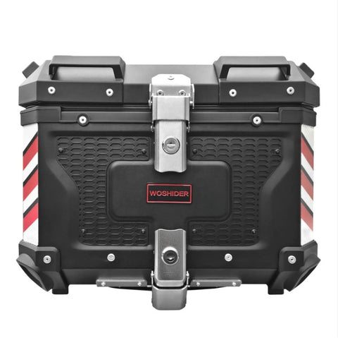 Black 45L Aluminum Motorcycle Top Box Storage at KingsMotorcycleFairings.com