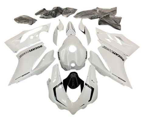 Ducati 959 Fairings (2015-2020) White, Black at KingsMotorcycleFairings.com
