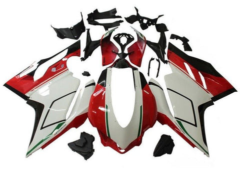 Ducati 959 Fairings (2015-2020) White, Red, Black, Green Stripe at KingsMotorcycleFairings.com