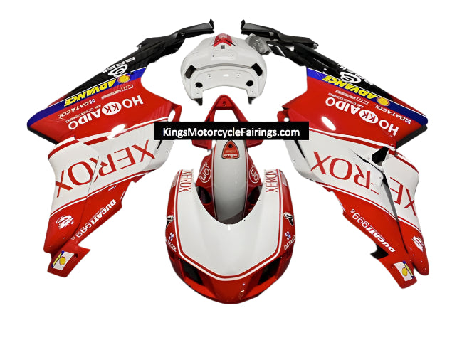 Ducati 999 Race Fairings (2005-06) White, Red Xerox | Kings