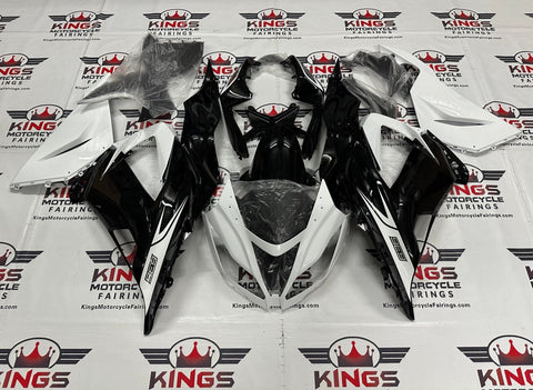 FAIRINGS FOR KAWASAKI ZX6R 636 (2013-2018) BLACK, WHITE at KingsMotorcycleFairings.com