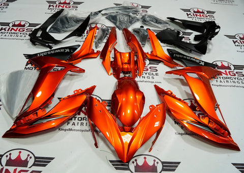 Kawasaki Ninja 650 Fairings (2017-2019) Orange, Matte Black at KingsMotorcycleFairings.com