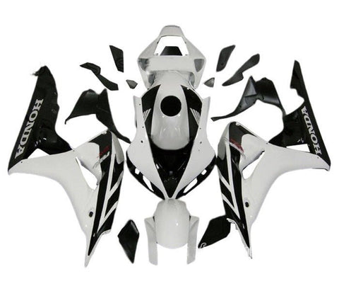 Honda CBR1000RR Fairings (2006-2007) Gloss White, Black at KingsMotorcycleFairings.com
