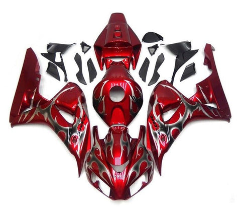 Honda CBR1000RR Fairings (2006-2007) Red, Silver, Tribal at KingsMotorcycleFairings.com