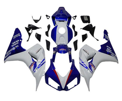 Honda CBR1000RR Fairings (2006-2007) White, Blue HRC at KingsMotorcycleFairings.com