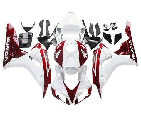 Honda CBR1000RR Fairings (2006-2007) White, Candy Red at KingsMotorcycleFairings.com