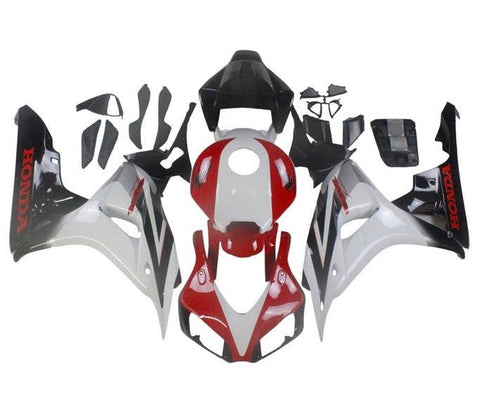 Honda CBR1000RR Fairings (2006-2007) White, Red, Black Fade at KingsMotorcycleFairings.com