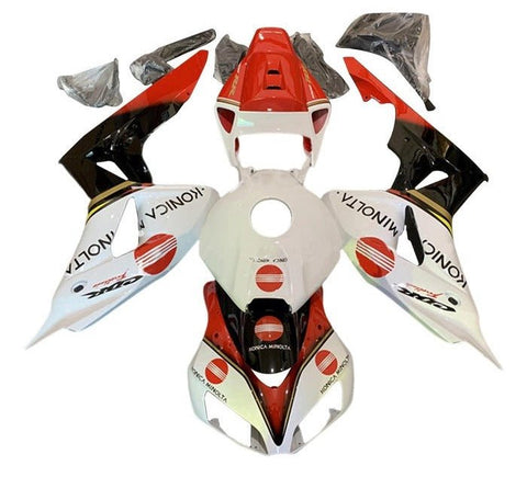 Honda CBR1000RR Fairings (2006-2007) White, Red, Black, Konica Minolta at KingsMotorcycleFairings.com