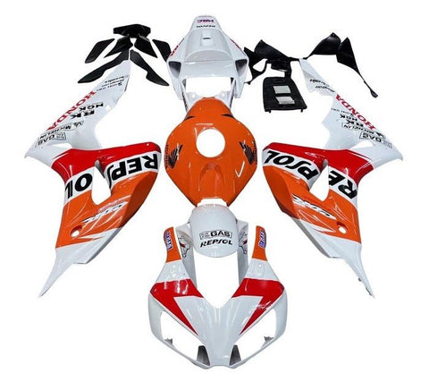 Honda CBR1000RR Fairings (2006-2007) White, Red, Orange Repsol at KingsMotorcycleFairings.com