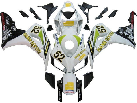 Honda CBR1000RR Fairings (2006-2007) White, Yellow, Hannspree at KingsMotorcycleFairings.com