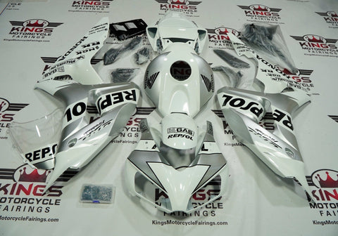 Honda CBR1000RR (2006-2007) White, Silver, Black Repsol Fairings at KingsMotorcycleFairings.com