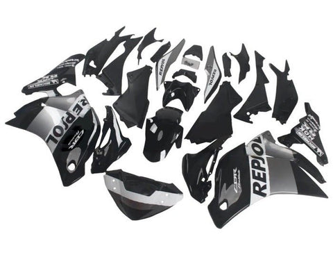 Honda CBR250R Fairings (2011-2014) Black, Gray, White Repsol at KingsMotorcycleFairings.com