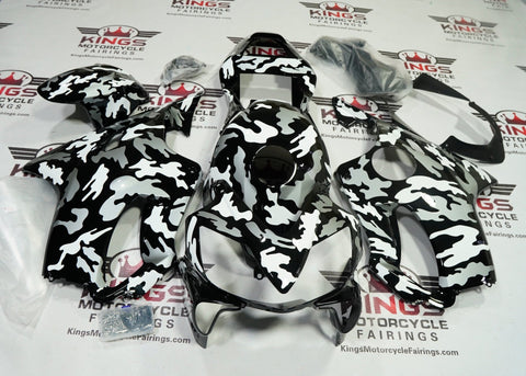 Honda CBR600F4i Fairings (2001-2003) Black, White, Gray Camouflage at KingsMotorcycleFairings.com
