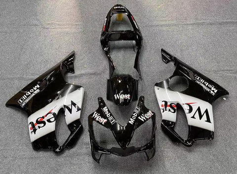 Honda CBR600 F4i Fairings (2001-2003) Black, White, West at KingsMotorcycleFairings.com