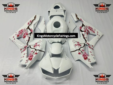 Honda CBR600RR Fairings (2026) White, Pink Blossom from KingsMotorcycleFairings.com