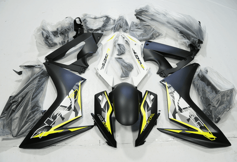 Honda CBR 650F (2014-2016) Matte Black, Yellow, Silver Motorcycle Fairings at KingsMotorcycleFairings.com