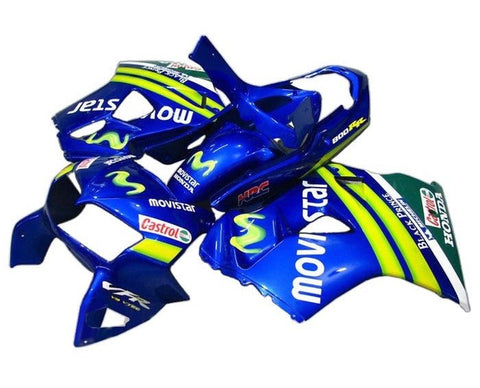 Honda VFR800 Fairings (1998-2001) Blue Movistar at KingsMotorcycleFairings.com