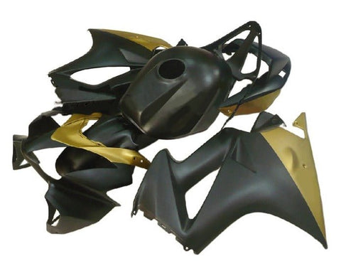 Honda VFR800 Fairings (2002-2013) Matte Black, Gold at KingsMotorcycleFairings.com
