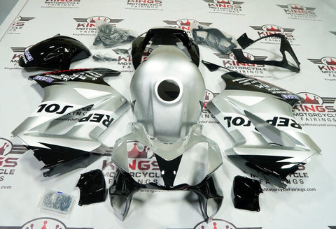 Honda VFR800 Fairings (2002-2013) Silver Repsol at KingsMotorcycleFairings.com