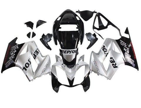 Honda VFR800 Fairings (2002-2013) Silver, Black, White, Red, Repsol at KingsMotorcycleFairings.com