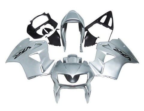 Honda VFR800 Fairings (2002-2013) Silver, Black at KingsMotorcycleFairings.com