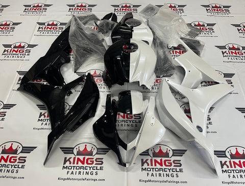 Honda CBR600RR Fairing Set (2007-2008) Black, Pearl White Split at KingsMotorcycleFairings.com