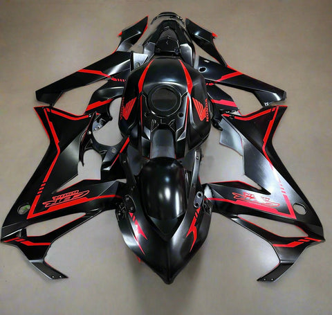 Honda CBR650R Fairings (2019-2020) Matte Black, Red Stripes at KingsMotorcycleFairings.com