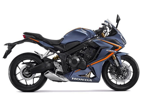 Honda CBR 650R Fairings (2021-2023) Matte Dark Blue, Orange, Black from KingsMotorcycleFairings.com
