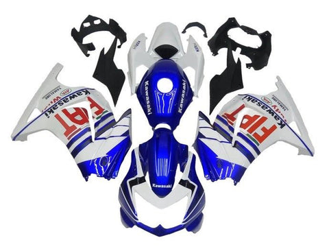 Kawasaki Ninja 250R Fairings (2008-2013) Blue, White, Red FIAT at KingsMotorcycleFairings.com