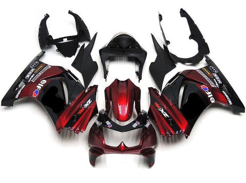 Kawasaki Ninja 250R Fairings (2008-2013) Candy Red, Black, Elf at KingsMotorcycleFairings.com