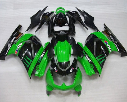 Kawasaki Ninja 250R Fairings (2008-2013) Green, Black, Elf, Monster at KingsMotorcycleFairings.com