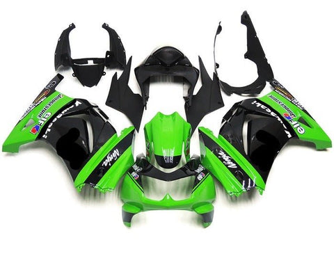 Kawasaki Ninja 250R Fairings (2008-2013) Green, Black, White, Elf at KingsMotorcycleFairings.com