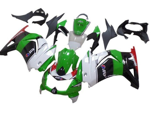 Kawasaki Ninja 250R Fairings (2008-2013) Green, Black, White, Red ELF at KingsMotorcycleFairings.com