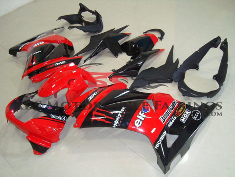 Kawasaki Ninja 250R Fairings (2008-2013) Red, Black, Monster Energy at KingsMotorcycleFairings.com