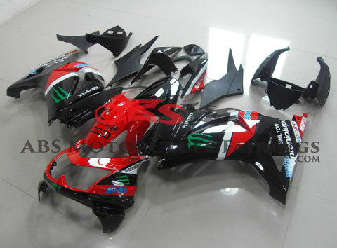 Kawasaki Ninja 250R Fairings (2008-2013) Red, Black, White, Monster Energy at KingsMotorcycleFairings.com