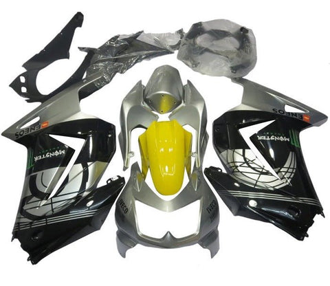 Kawasaki Ninja 250R Fairings (2008-2013) Silver, Black, Yellow Eneos at KingsMotorcycleFairings.com