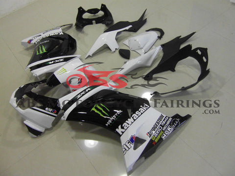 Kawasaki Ninja 250R Fairings (2008-2013) White, Black, Monster Energy at KingsMotorcycleFairings.com