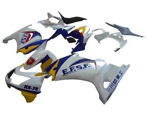 Kawasaki Ninja 250R Fairings (2008-2013) White, Blue, Yellow at KingsMotorcycleFairings.com