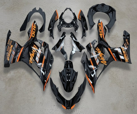 Kawasaki Ninja 400 Fairings (2018-2023) Black, Orange, Gray at KingsMotorcycleFairings.com