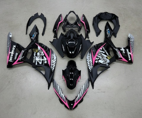 Kawasaki Ninja 400 Fairings (2018-2023) Black, Pink, White at KingsMotorcycleFairings.com