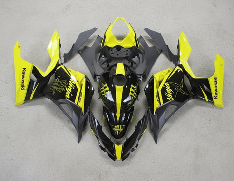 Kawasaki Ninja 400 Fairings (2018-2023) Black, Yellow at KingsMotorcycleFairings.com