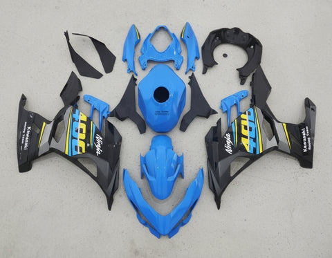 Kawasaki Ninja 400 Fairings (2018-2023) Blue, Black, Yellow, Gray at KingsMotorcycleFairings.com