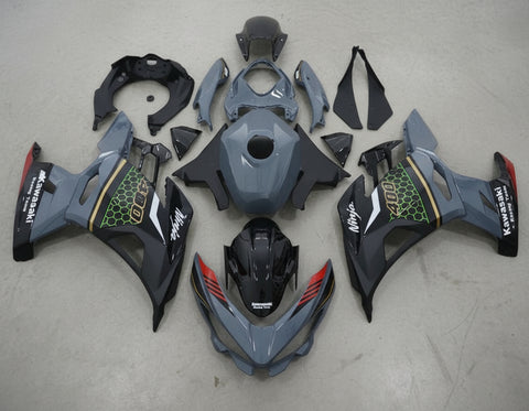 Kawasaki Ninja 400 Fairings (2018-2023) Gray, Black, Green, Gold at KingsMotorcycleFairings.com