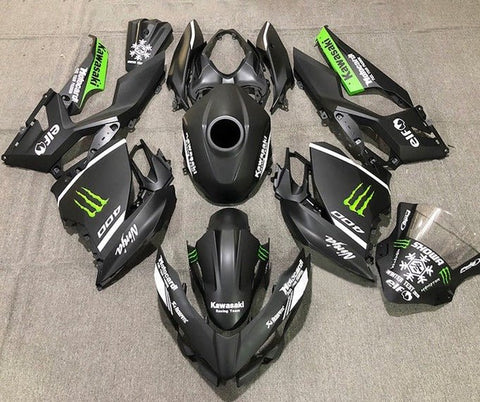 Kawasaki Ninja 400 Fairings (2018-2023) Matte Black, White, Green, Monster at KingsMotorcycleFairings.com