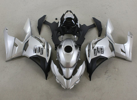 Kawasaki Ninja 400 Fairings (2018-2023) Matte Silver, Matte Black, Repsol at KingsMotorcycleFairings.com
